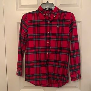 Vineyard vines Flannel Button down shirt - Size M/12-14. Like new.